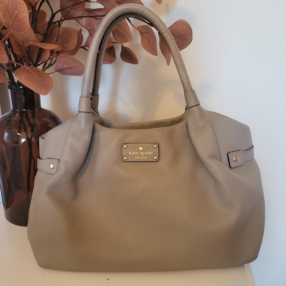 Kate Spade Gray Leather Tote Bag